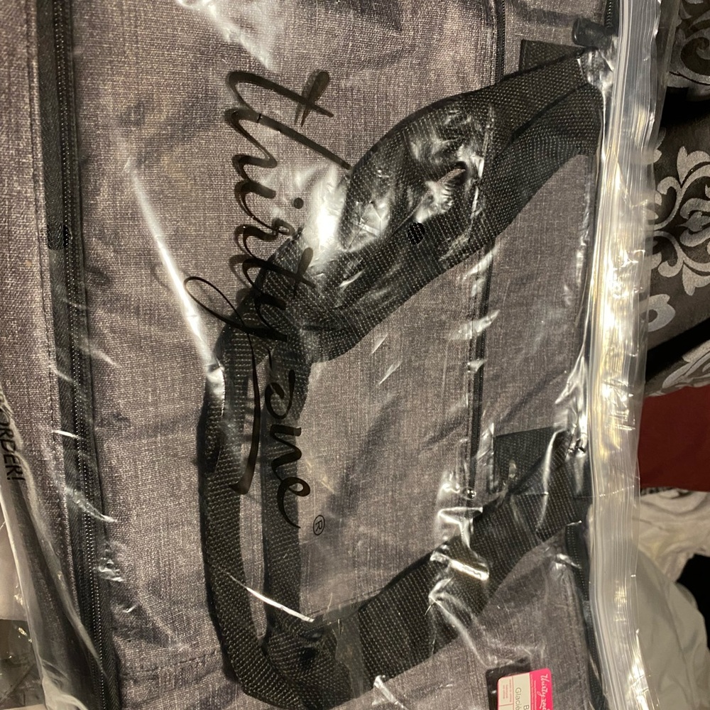 New in Bag Thirty One grey with black handle bake and take party cooler